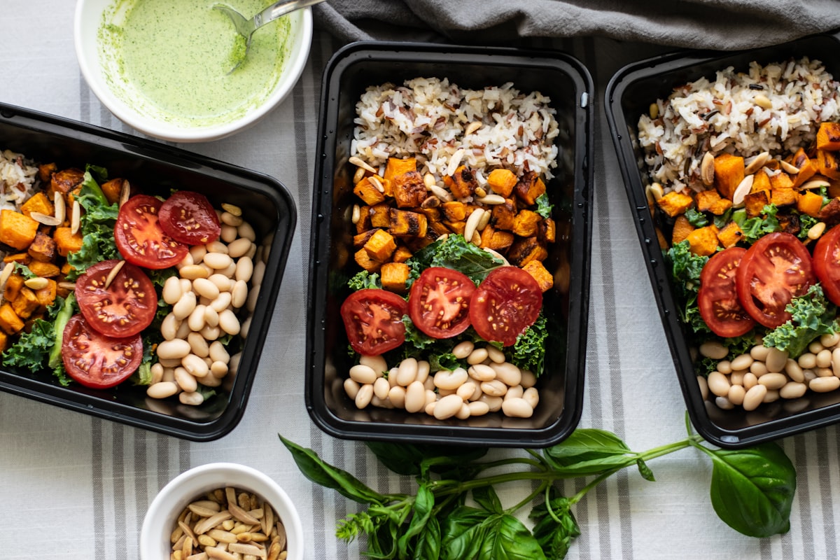 Colorful prepared meals showcasing variety of cooking techniques